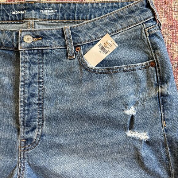 Old Navy size 16 High Rise Button Fly Denim Women's Shorts distressed raw hem - Picture 3 of 12